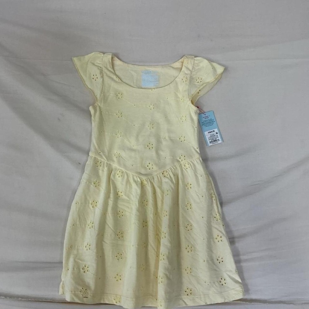 Brand new with tags Cat & Jack girls' yellow eyelet dress.